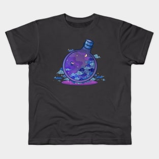 Midnight Skyfall Glowing Potion Logo Design Kids T-Shirt